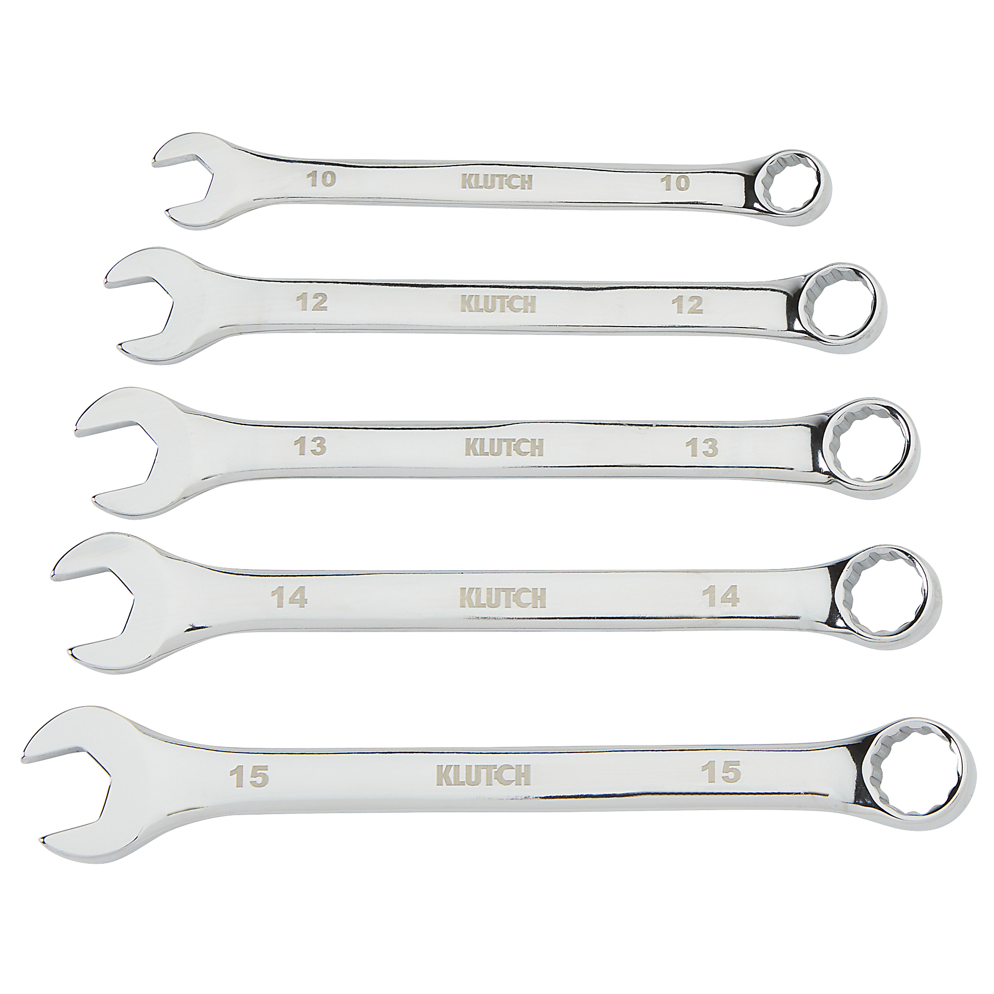 Klutch 5Pc. VGroove Combination Wrench Set, 12in.L, Model E2004